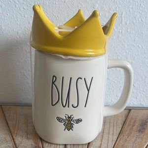 👑🐝Rae Dunn Busy Bee Coffee Mug With Crown Coster